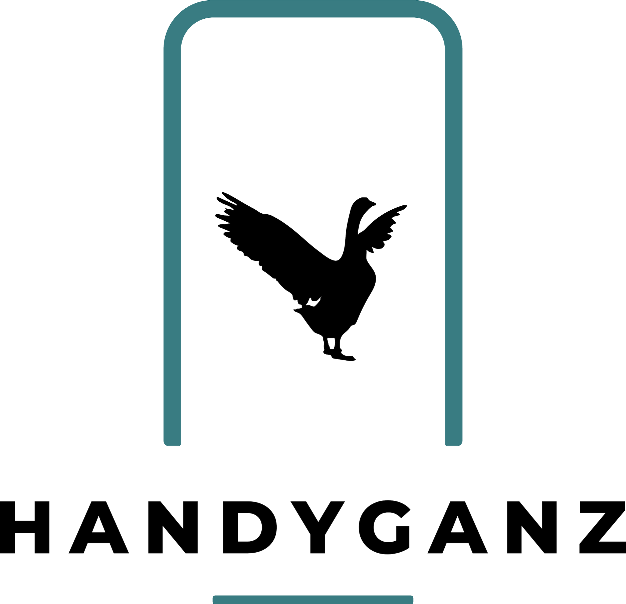 Handyganz – Original-Logo mit Gans und Smartphone